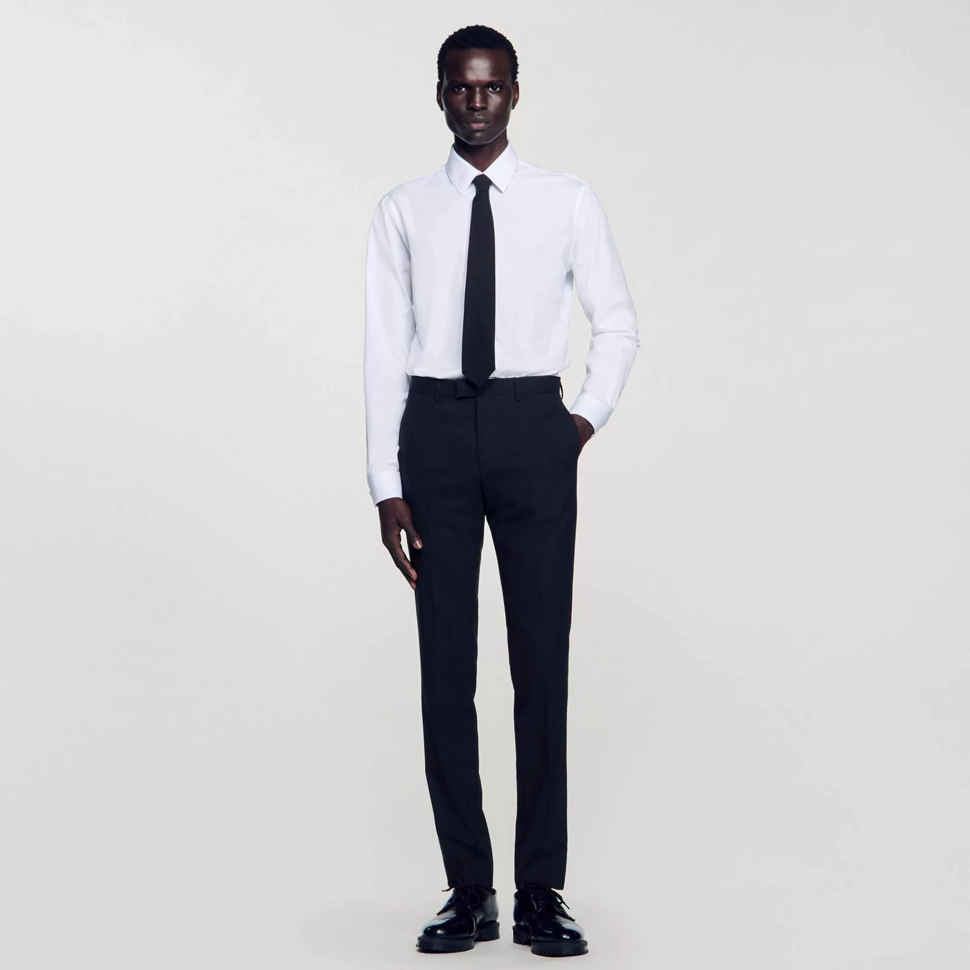 Heren Sandro Classic Wool Suit Trousers