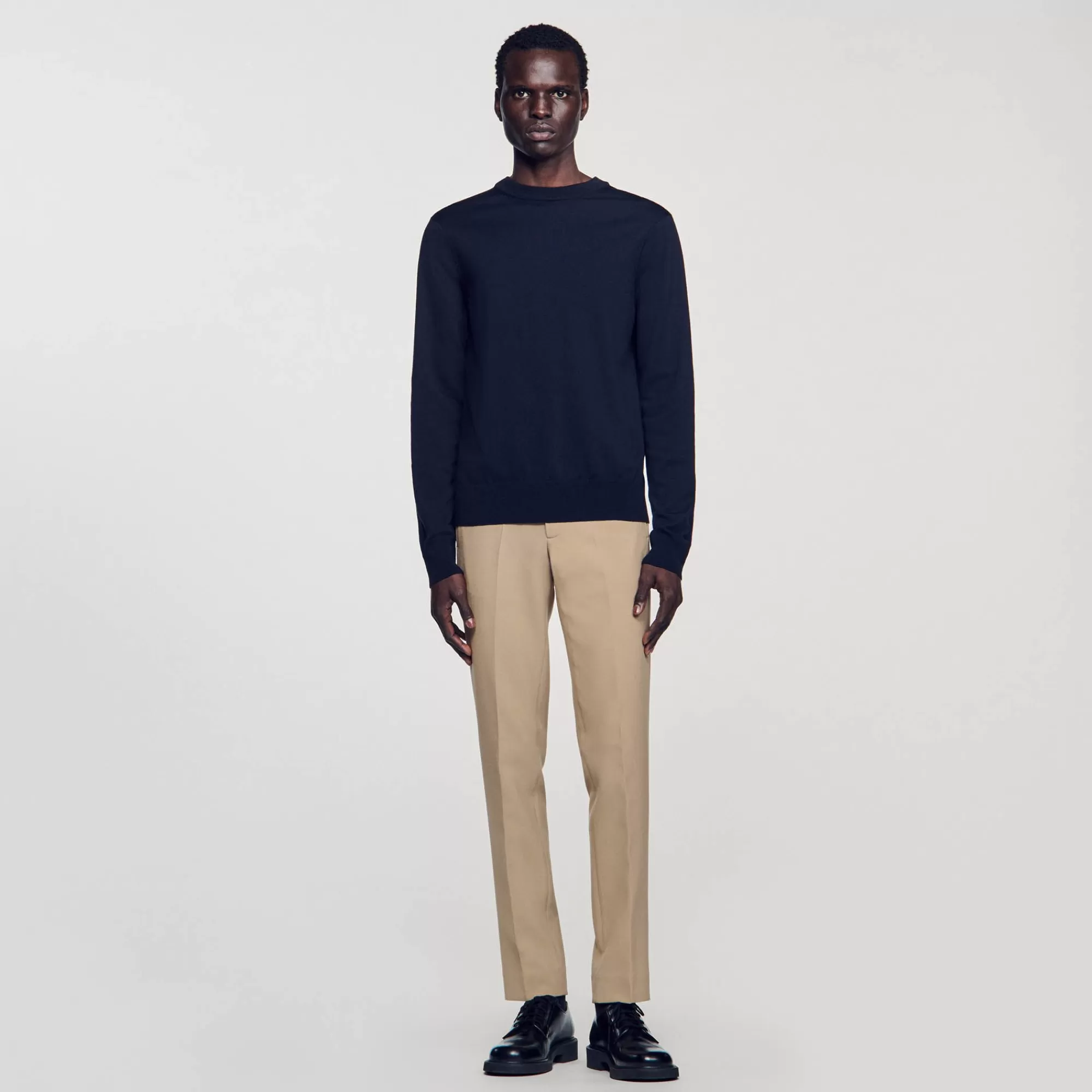 Heren Sandro Fine Knit Wool Sweater