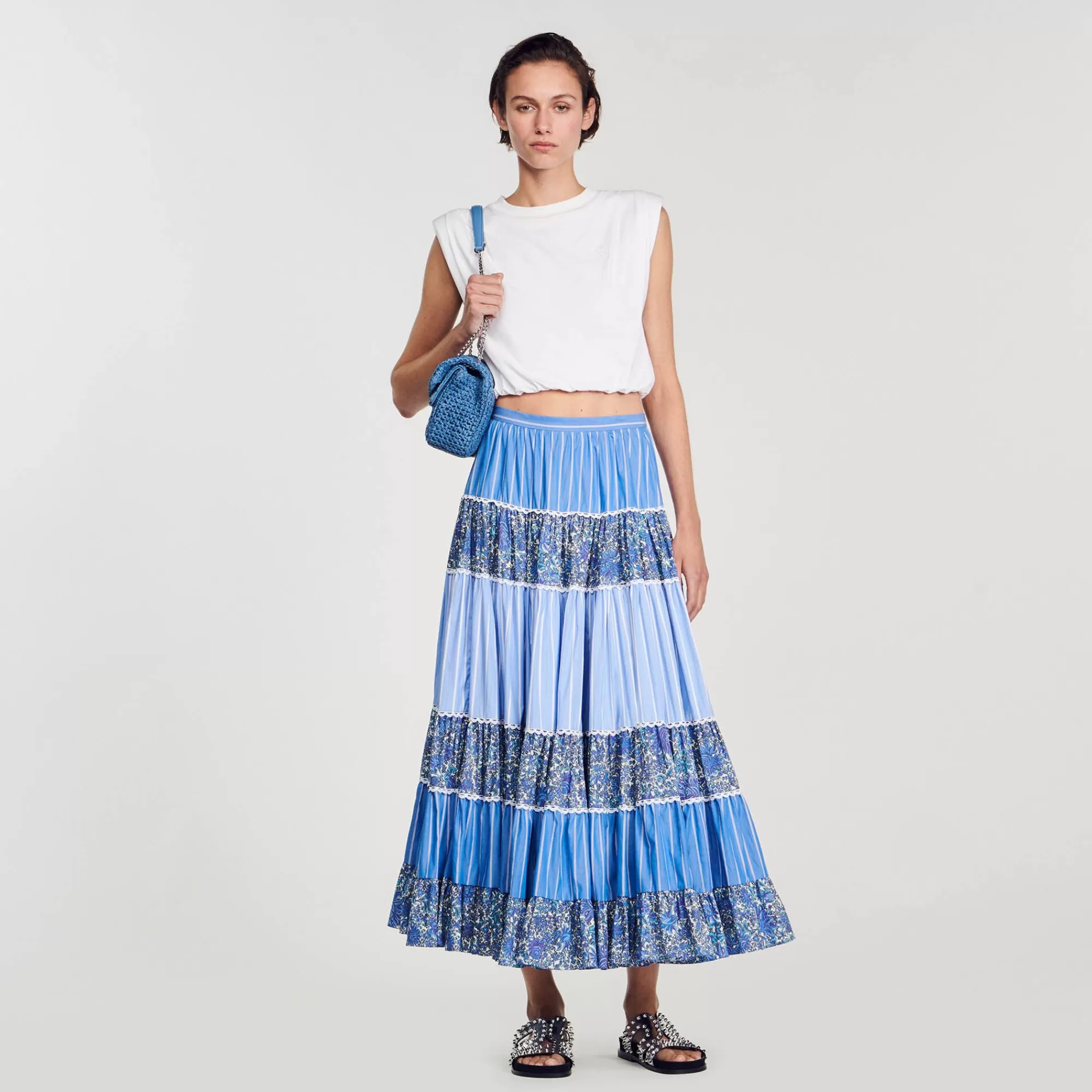 DAMES Sandro Lange Rok Patchwork