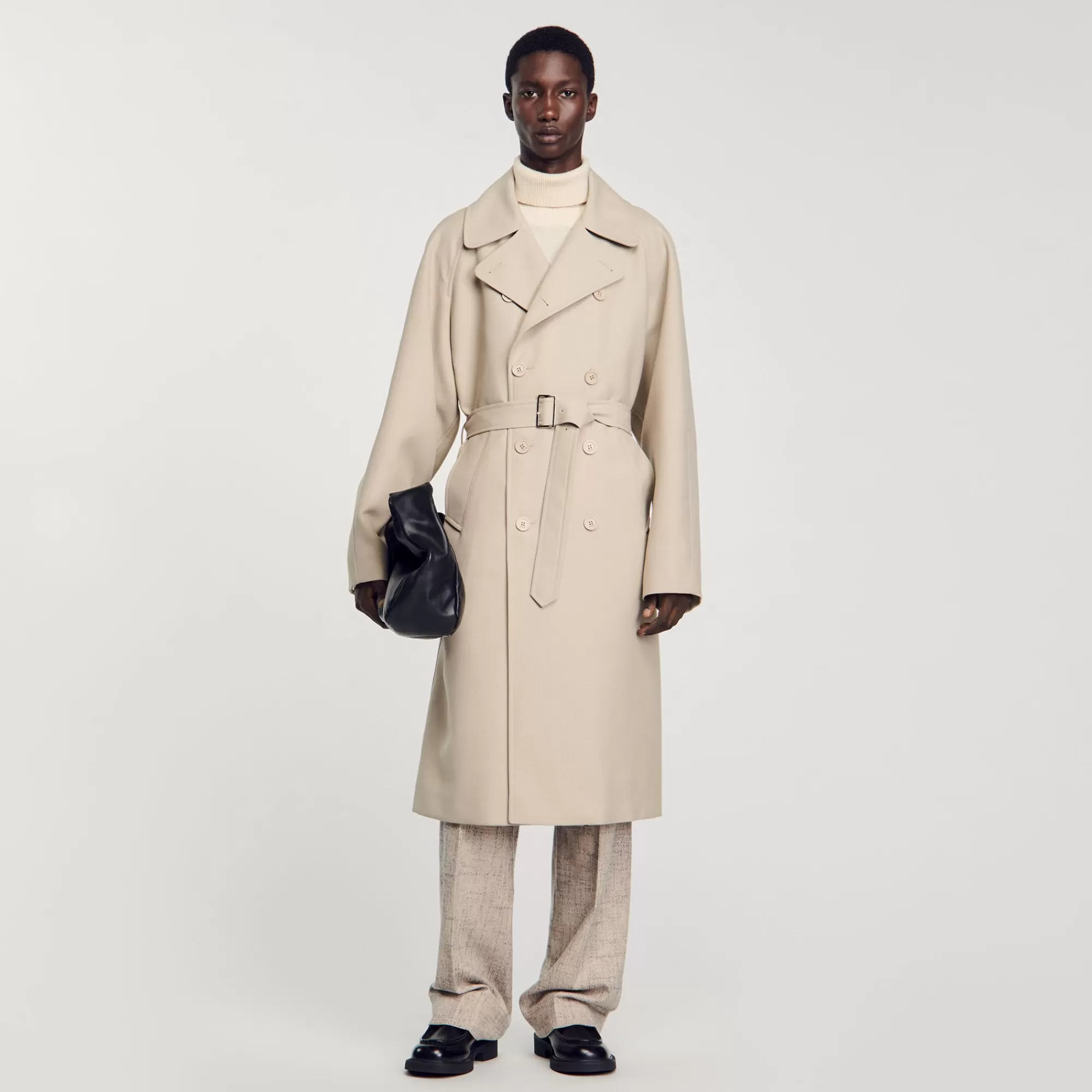 Heren Sandro Lange Trenchcoat