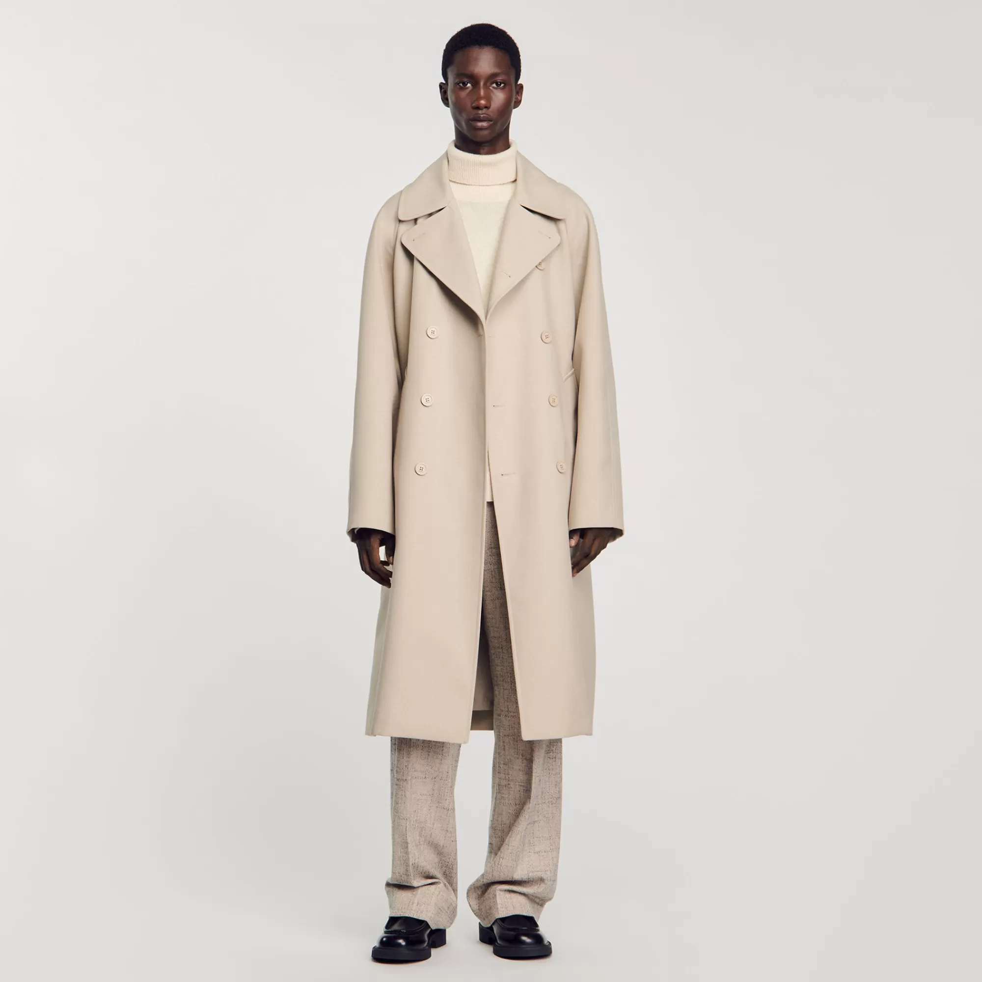 Heren Sandro Lange Trenchcoat