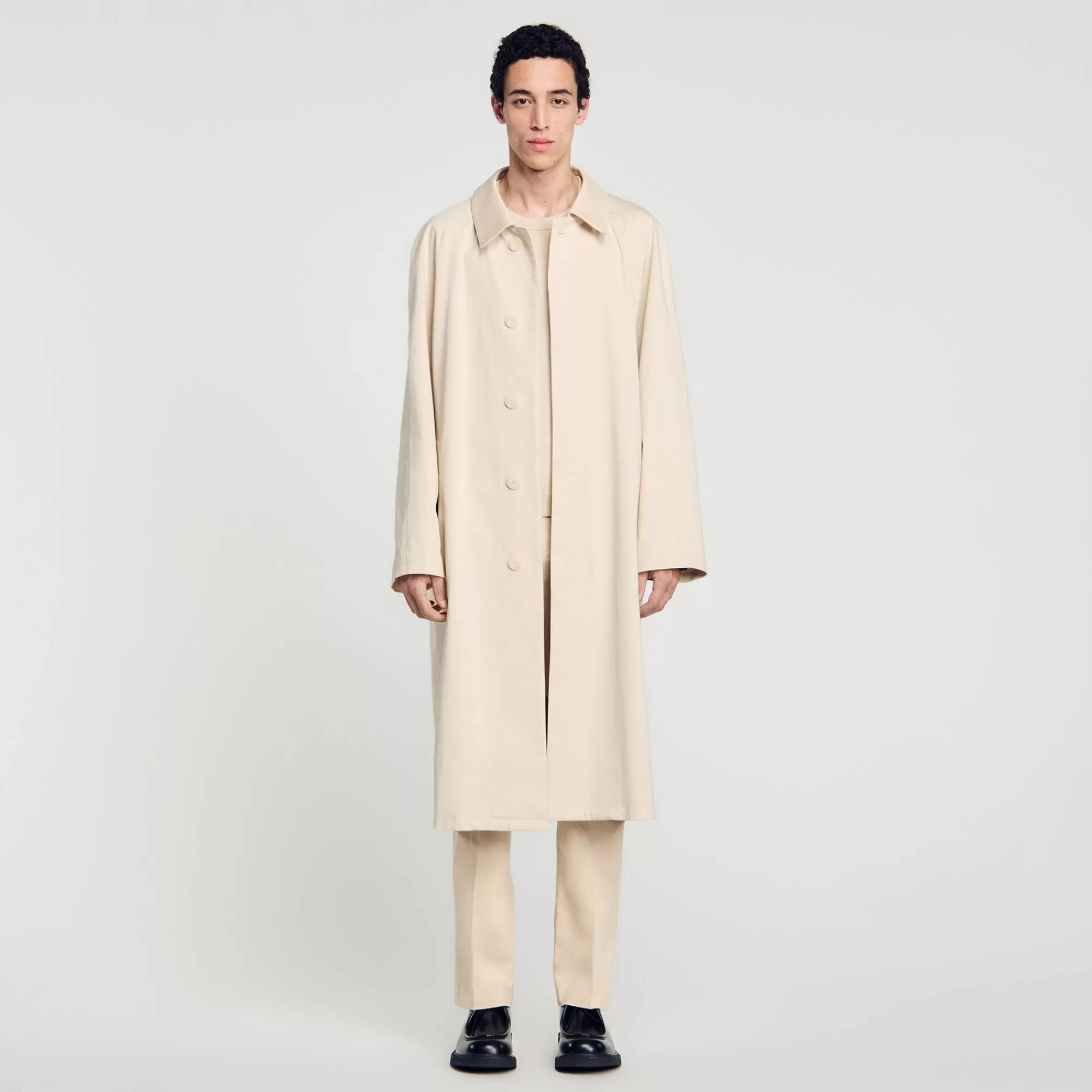 Heren Sandro Lange Trenchcoat