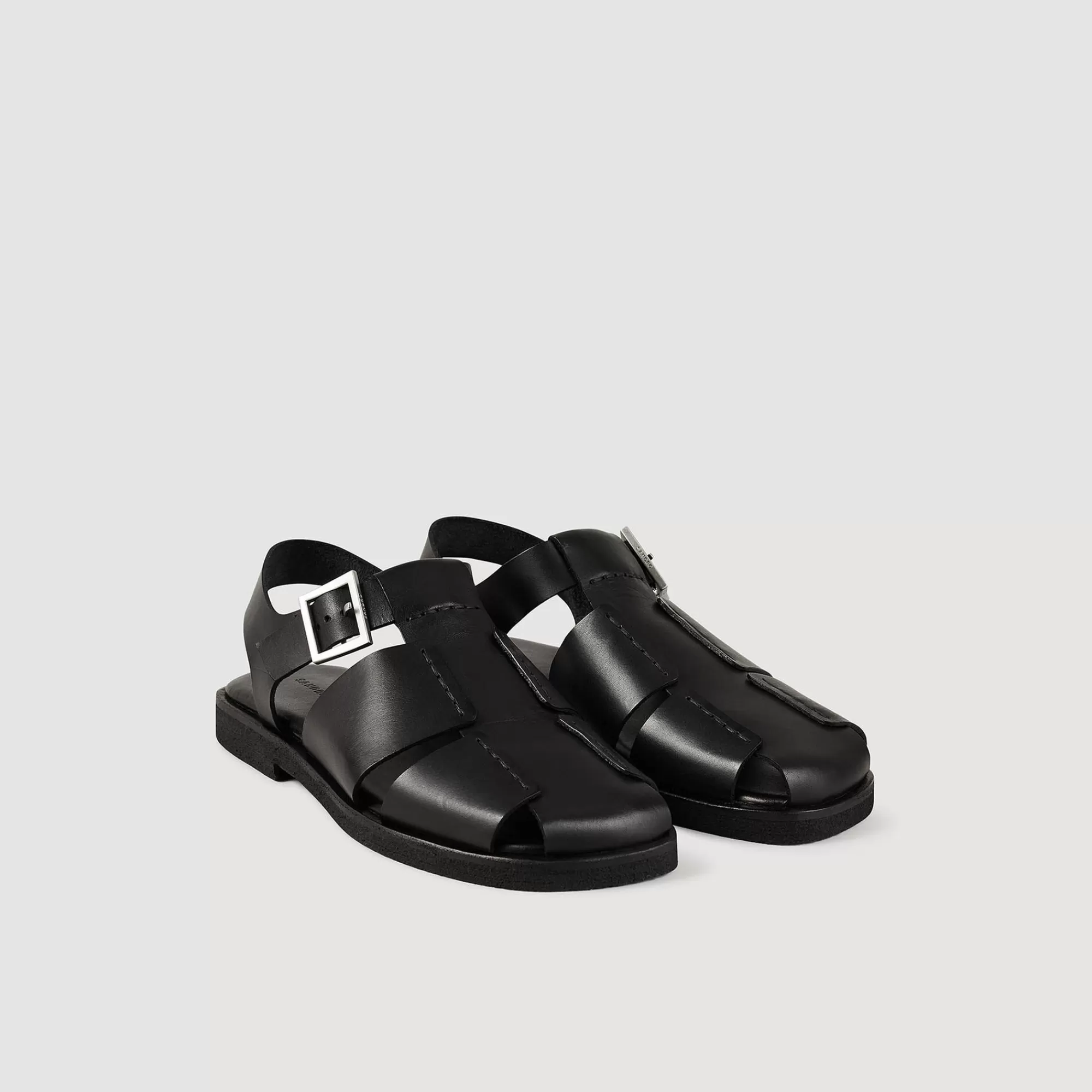 Heren Sandro Leren Sandalen