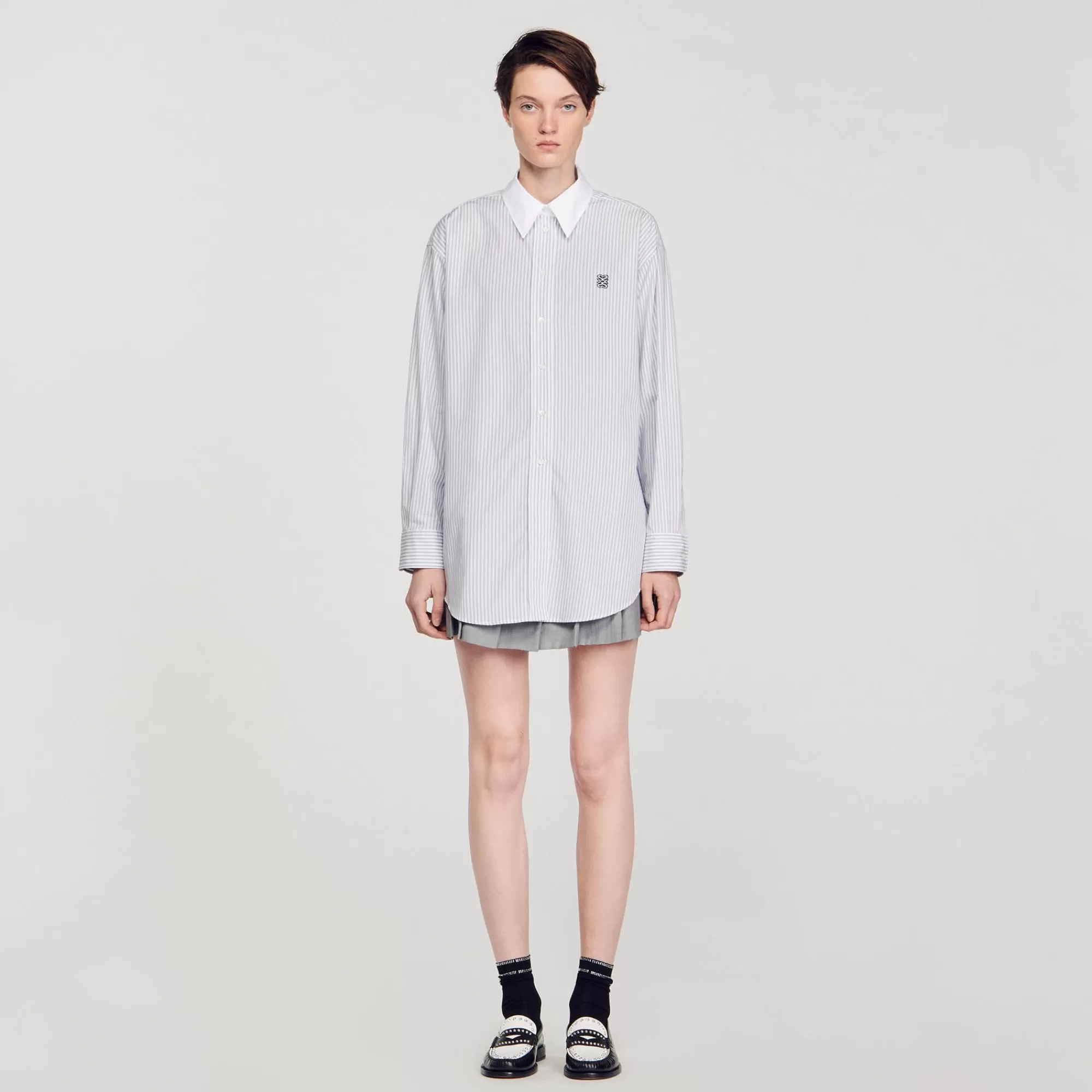 DAMES Sandro Overhemdblouse Oversized Met Strepen