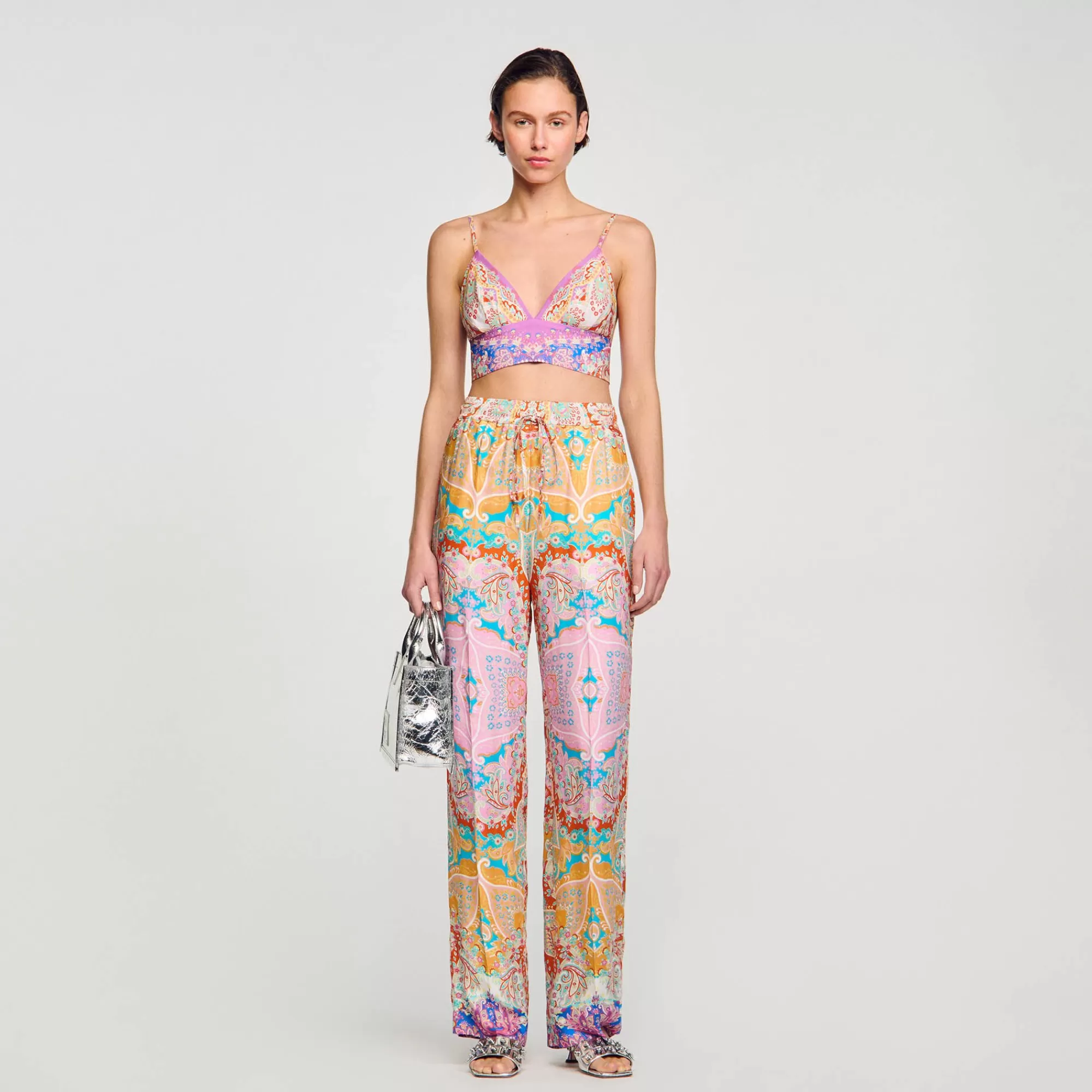 DAMES Sandro Pantalon Soepelvallend Met Print