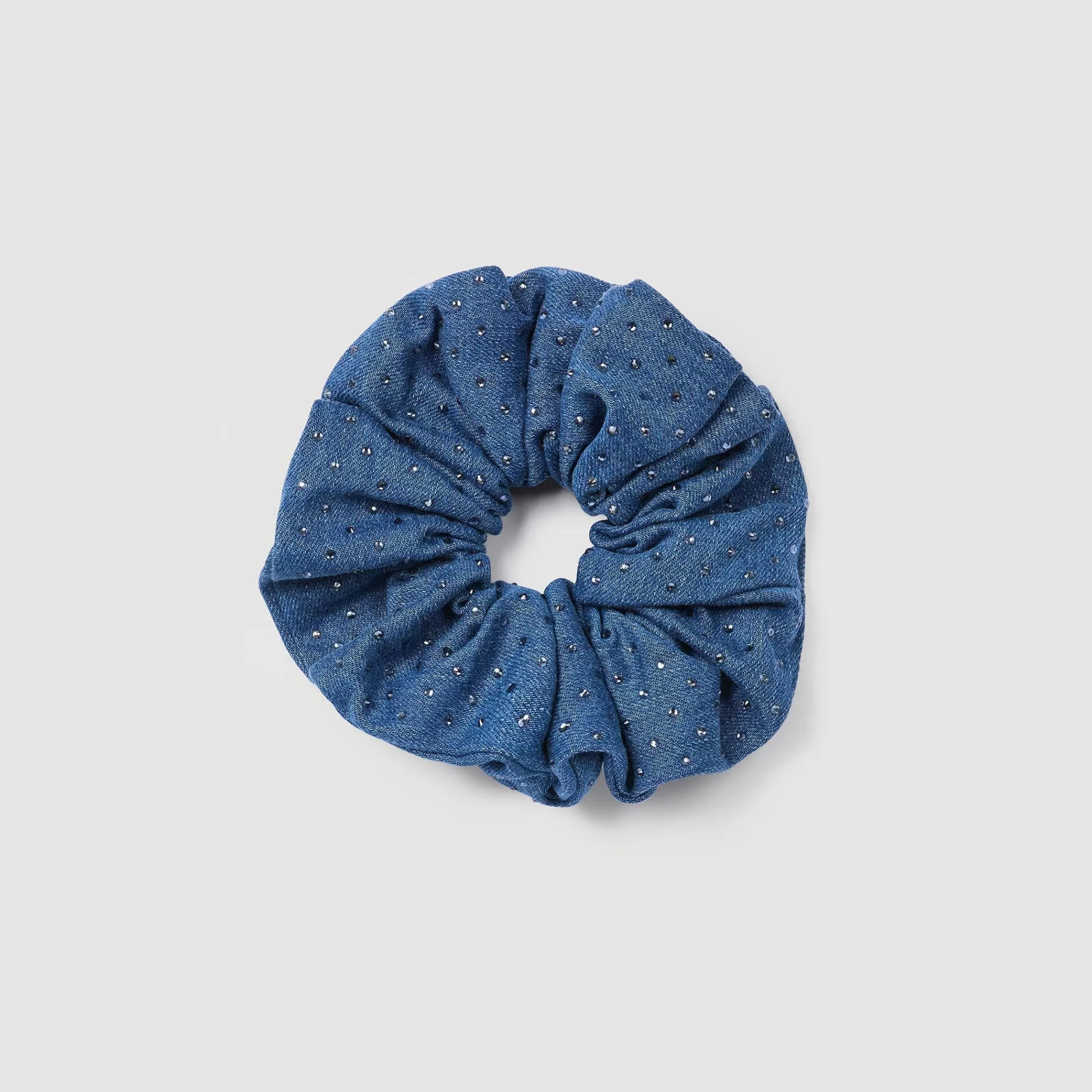 DAMES Sandro Scrunchie Denim Met Stras