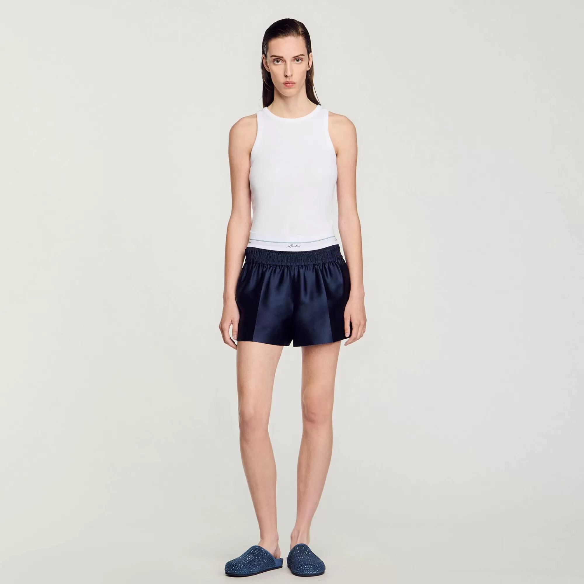 DAMES Sandro Short 2-in-1 Effect Satijn