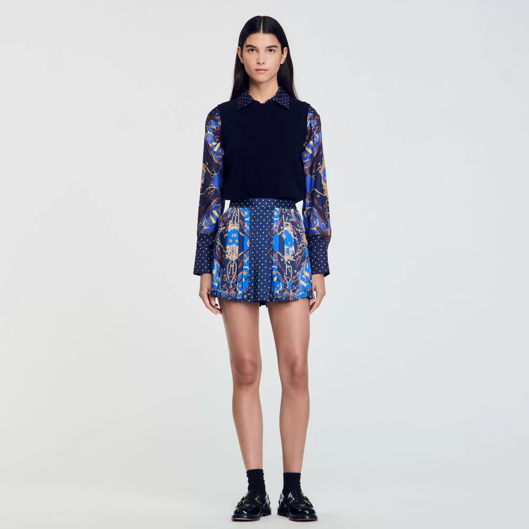 DAMES Sandro Skort Zijde Met Print