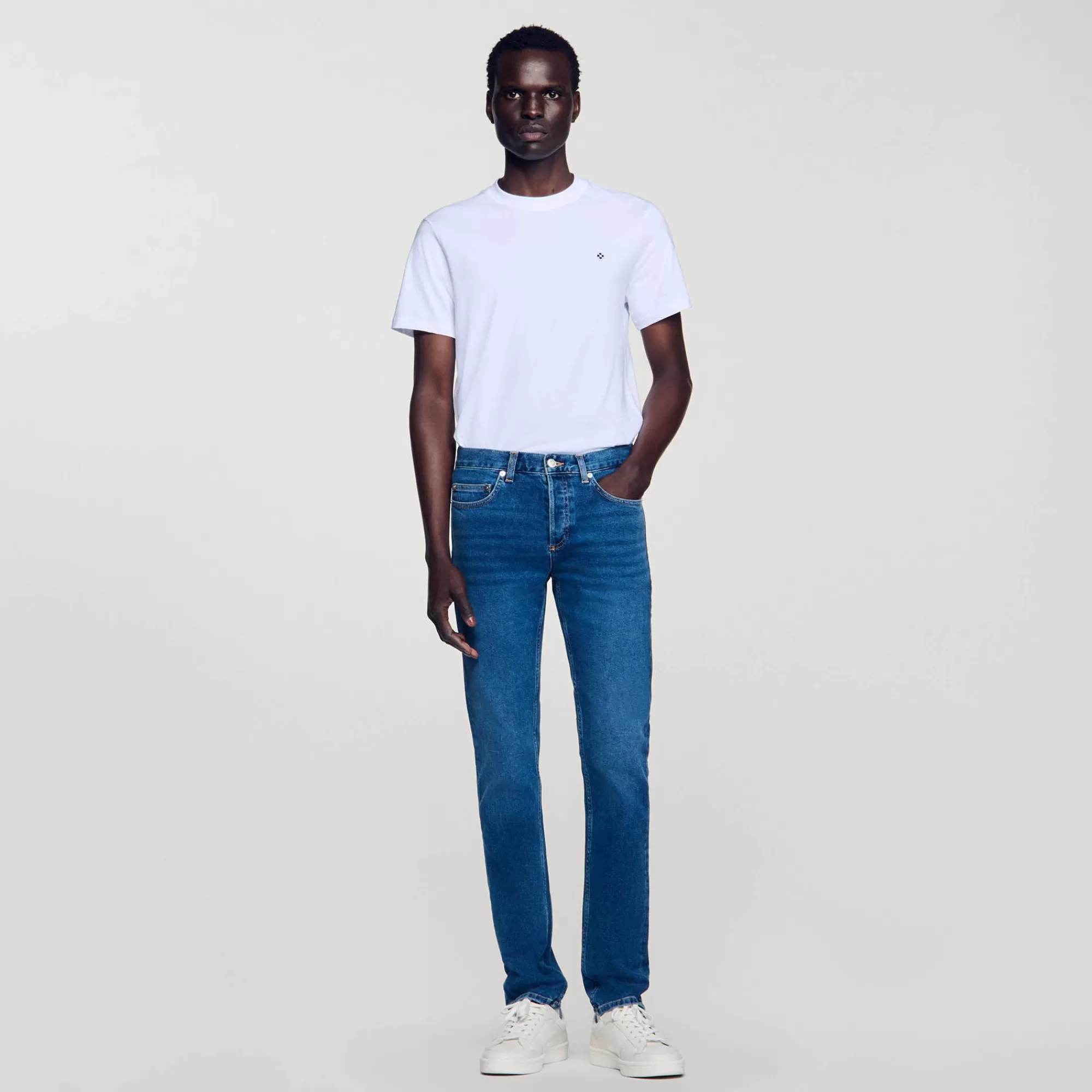 Heren Sandro Slimfit Jeans Met Waterless Bleekproces