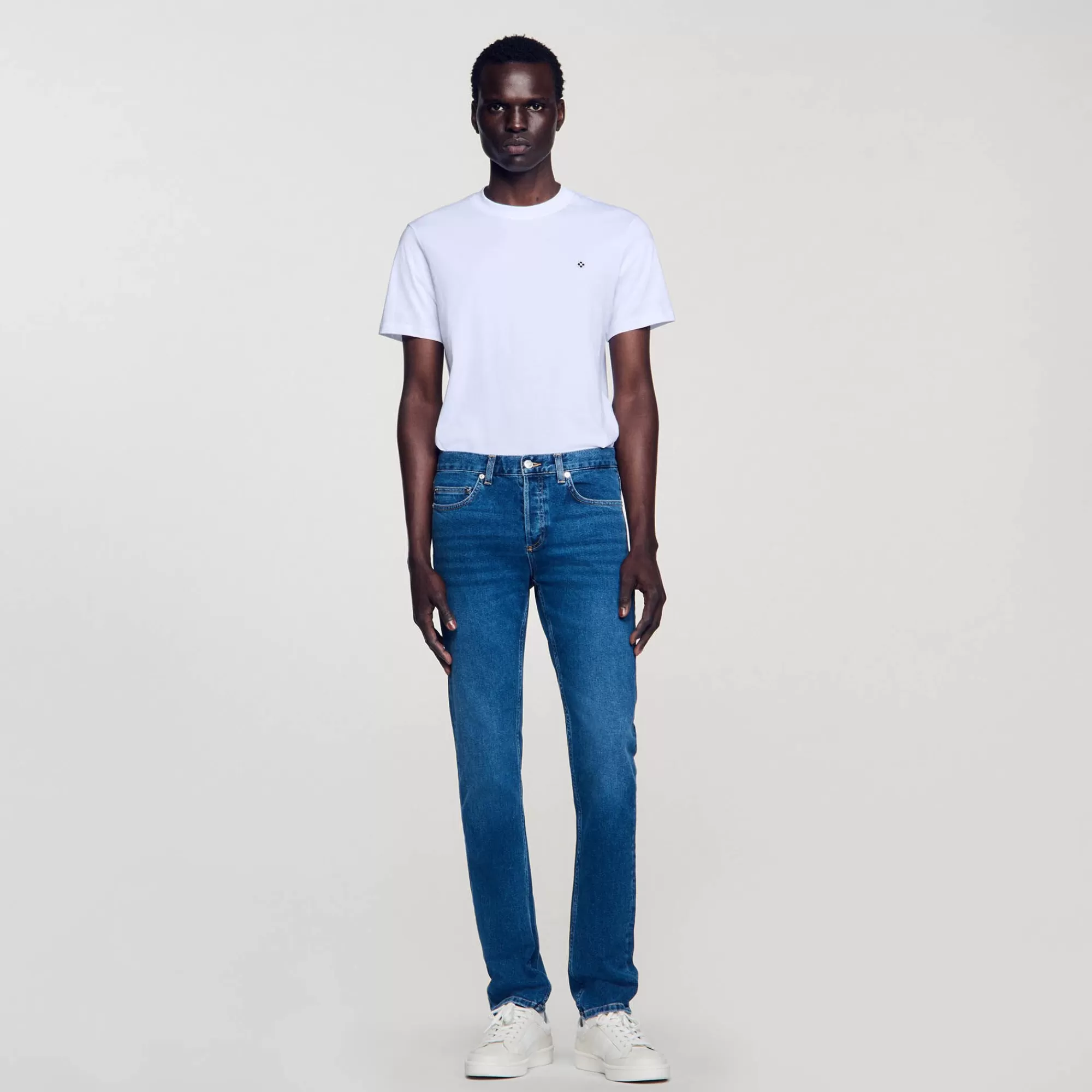 Heren Sandro Slimfit Jeans Met Waterless Bleekproces