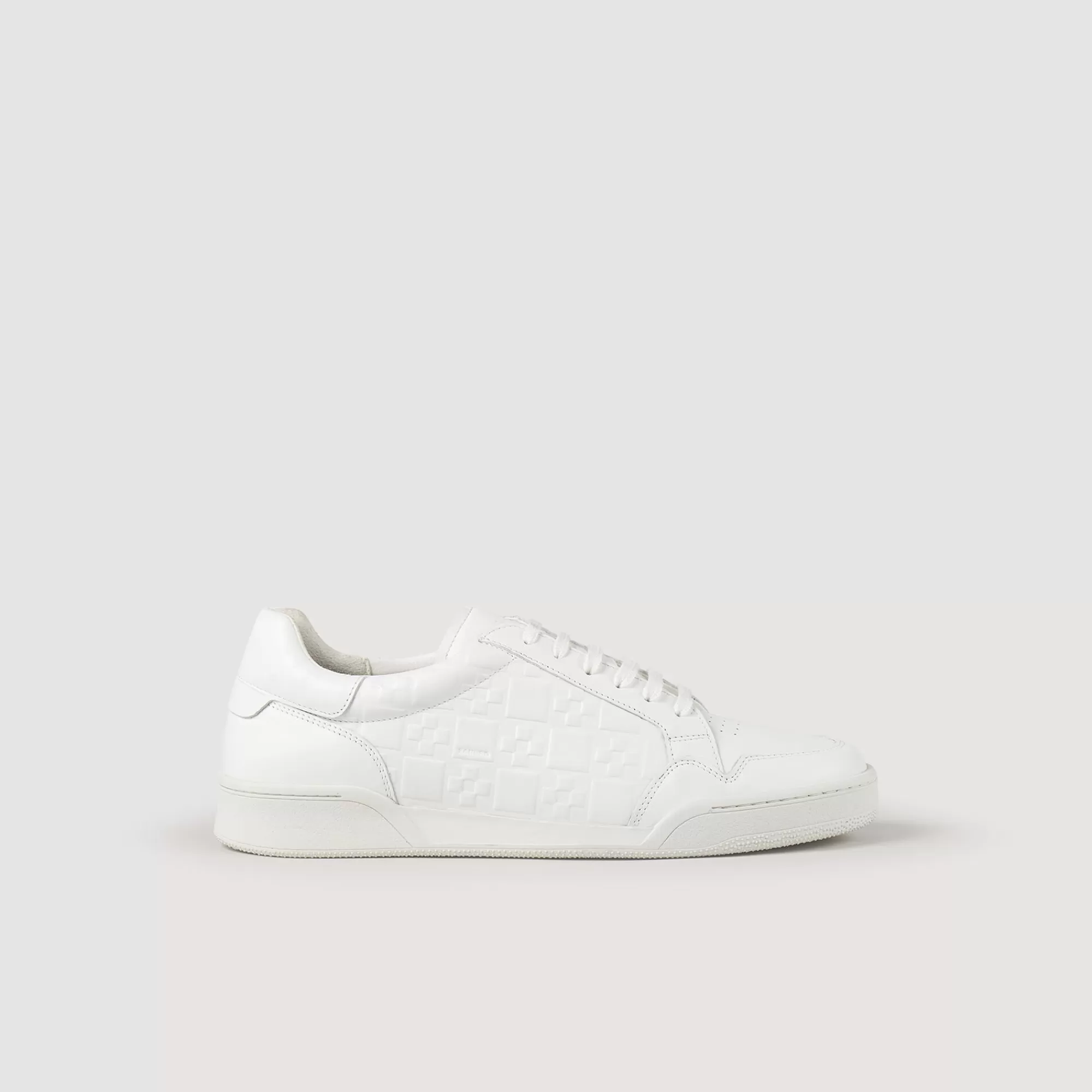 Heren Sandro Sneakers Van Reliëfleer Met Square Cross