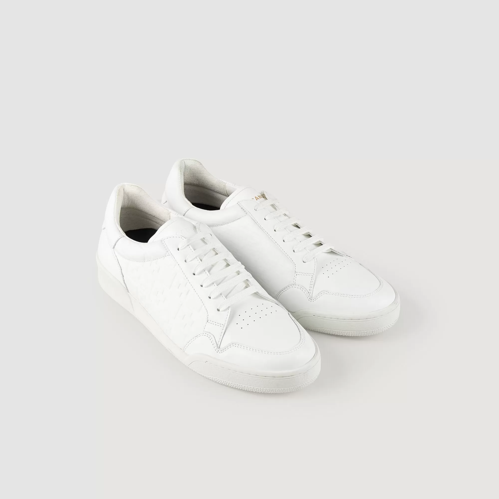 Heren Sandro Sneakers Van Reliëfleer Met Square Cross