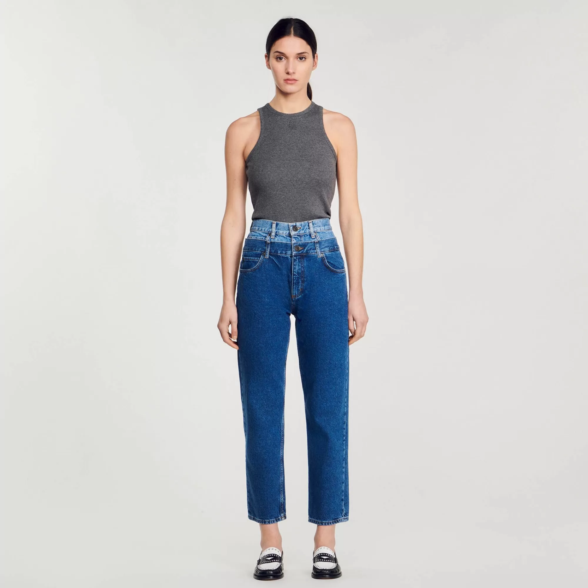 DAMES Sandro Trompe-l'oeil Jeans In Momjeans Pasvorm