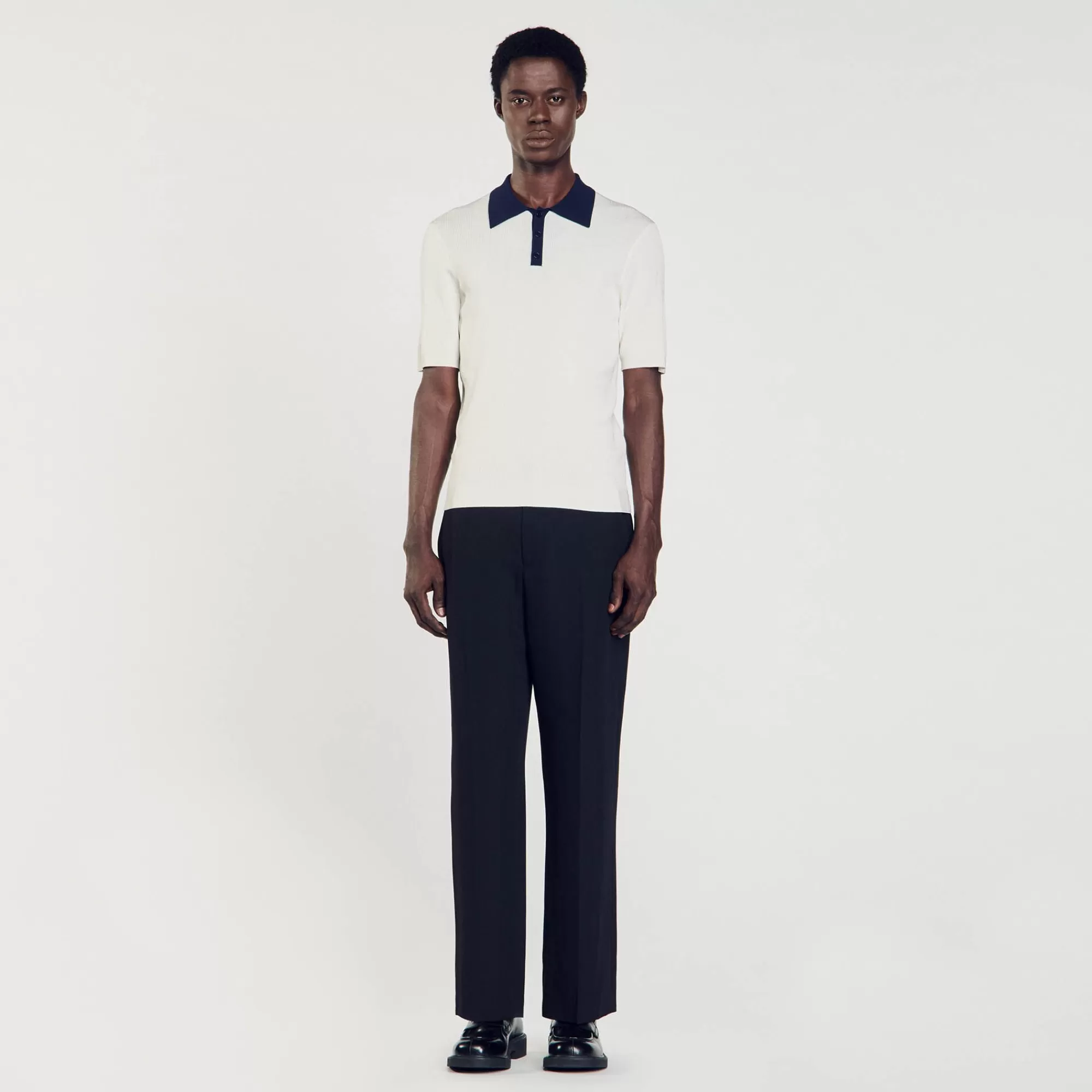 Heren Sandro Tweekleurig Poloshirt